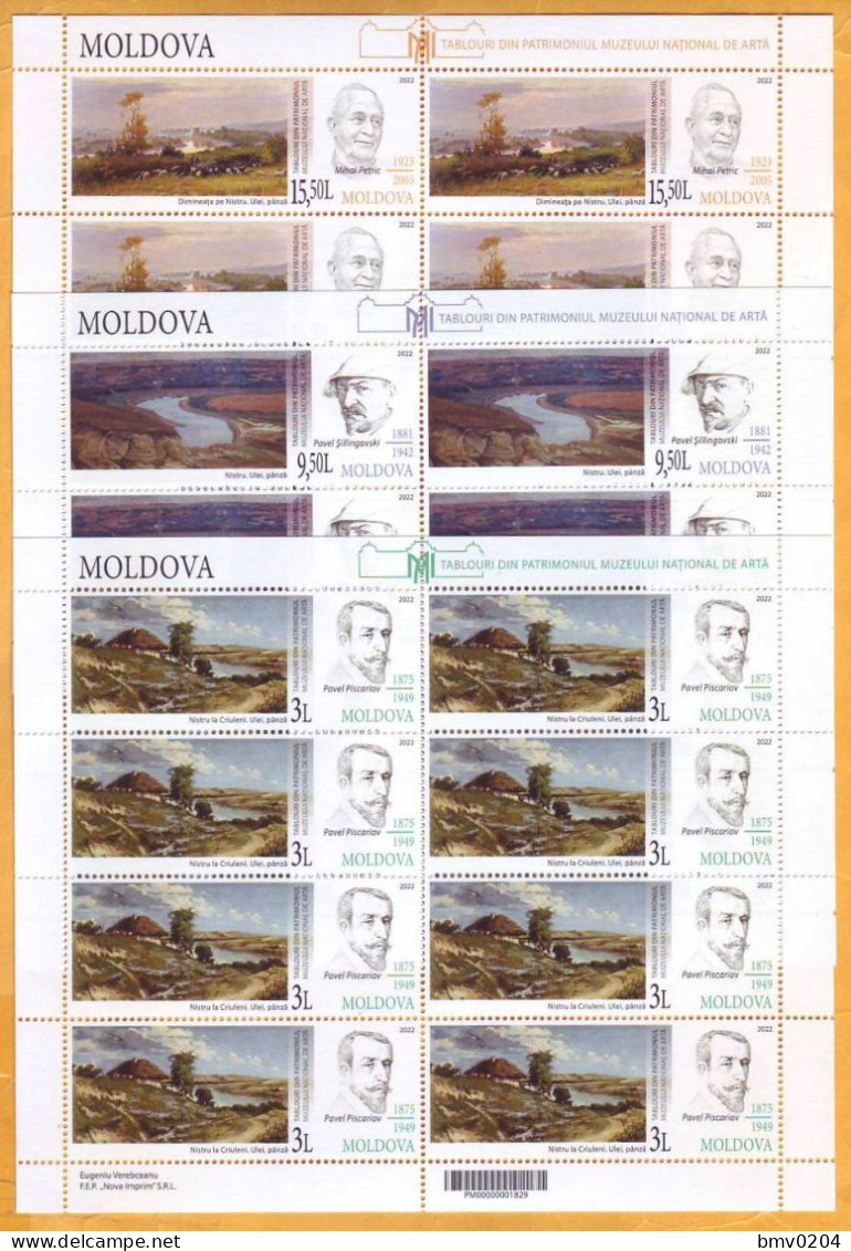 2022  Moldova  Paintings From The Patrimony Of National Museum Of Art  3 Sheets Mint - Moldavie
