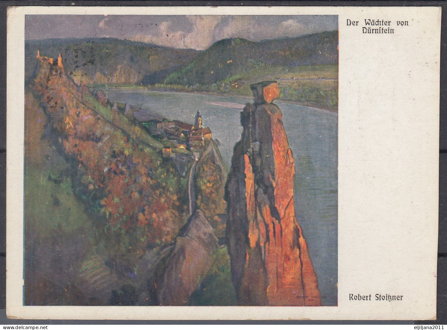 ⁕ Austria 1927 ⁕ Robert Stoißner - Der Wächter Von Dürnstein ⁕ Postcard To Wien - Krems An Der Donau