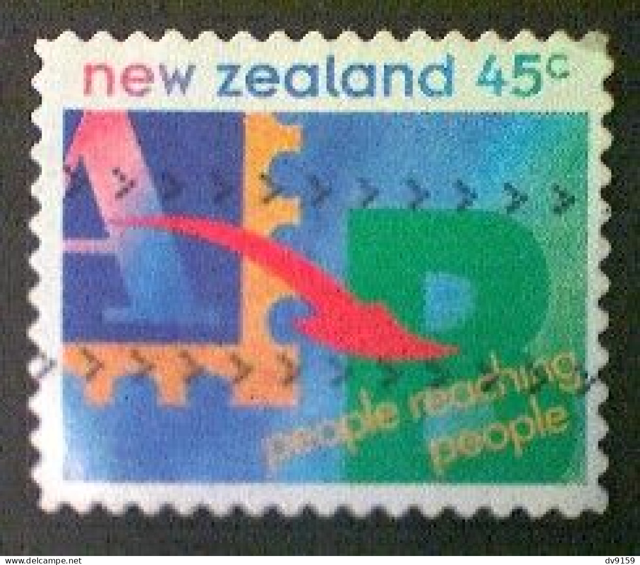 New Zealand, Scott #1226, Used(o), 1994, People Reaching People, 45¢, Multicolored - Gebraucht