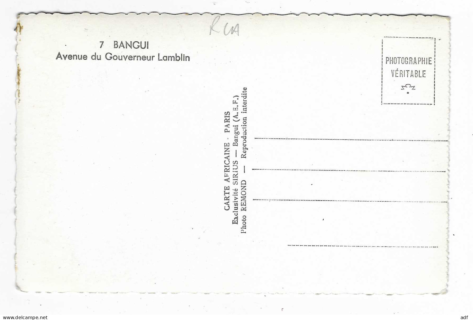 CPSM BANGUI, AVENUE DU GOUVERNEUR LAMBLIN, Format 9 Cm Sur 14 Cm Environ, REPUBLIQUE CENTRAFRICAINE RCA - Centrafricaine (République)