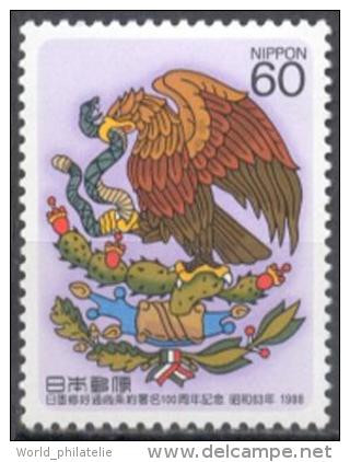 Japon Nippon 1988 N° 1715 ** Armoiries, Mexique, Traité D'amitié, Commerce, Oiseau, Aigle, Cactus, Serpent, Rapace - Nuevos