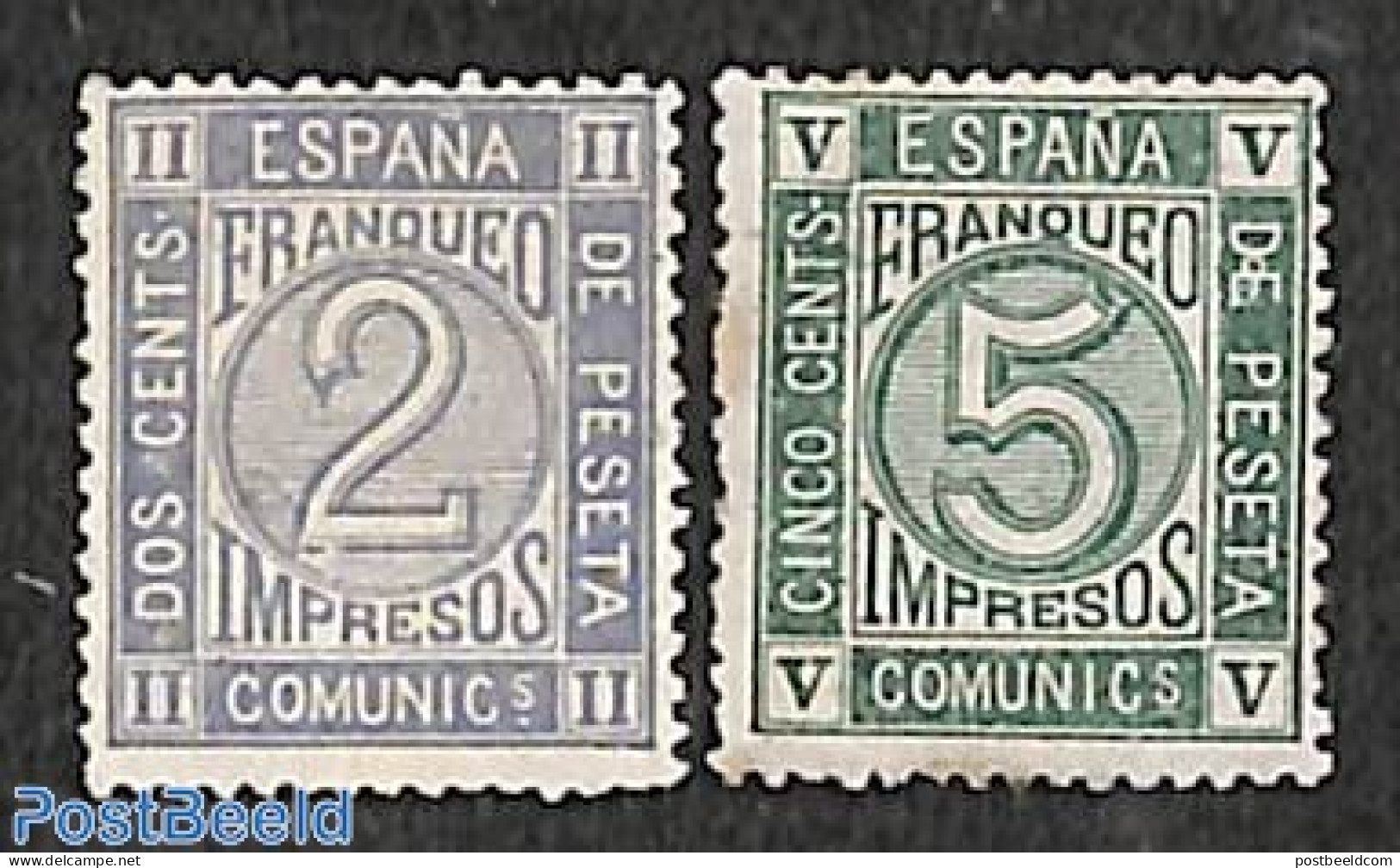 Spain 1872 Newspaper Stamps 2v, Unused (hinged), History - Newspapers & Journalism - Neufs