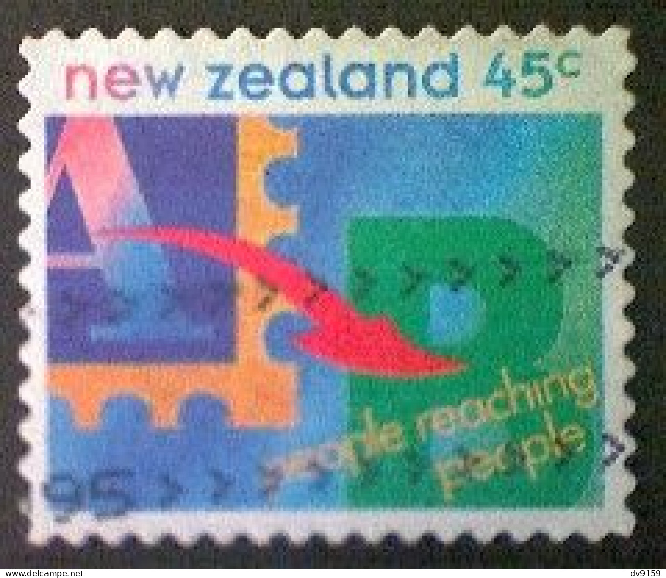 New Zealand, Scott #1226, Used(o), 1994, People Reaching People, 45¢, Multicolored - Oblitérés