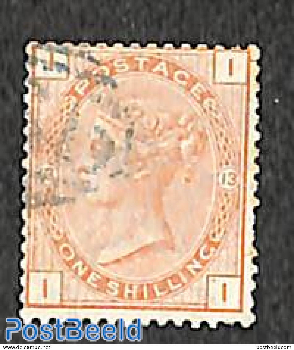 Great Britain 1880 1sh, Pl. 13, Used, Short Perfs, Used Stamps - Gebruikt
