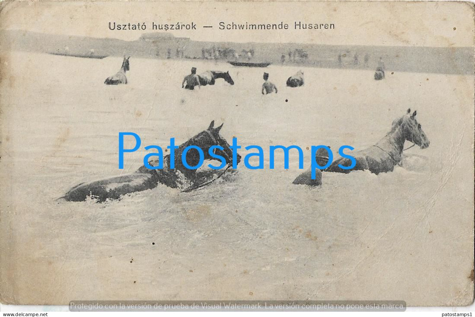 225350 HUNGARY UZSTATO HUSZAROK FLOATING HUSSARS SPOTTED POSTAL POSTCARD - Ungarn