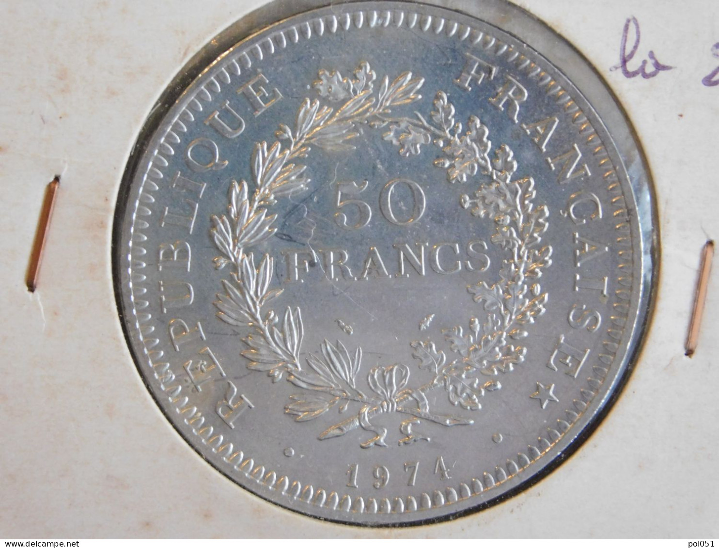 France 50 Francs 1974 HERCULE, AVERS DE LA 20 FRANCS (1070) Argent Silver - 50 Francs