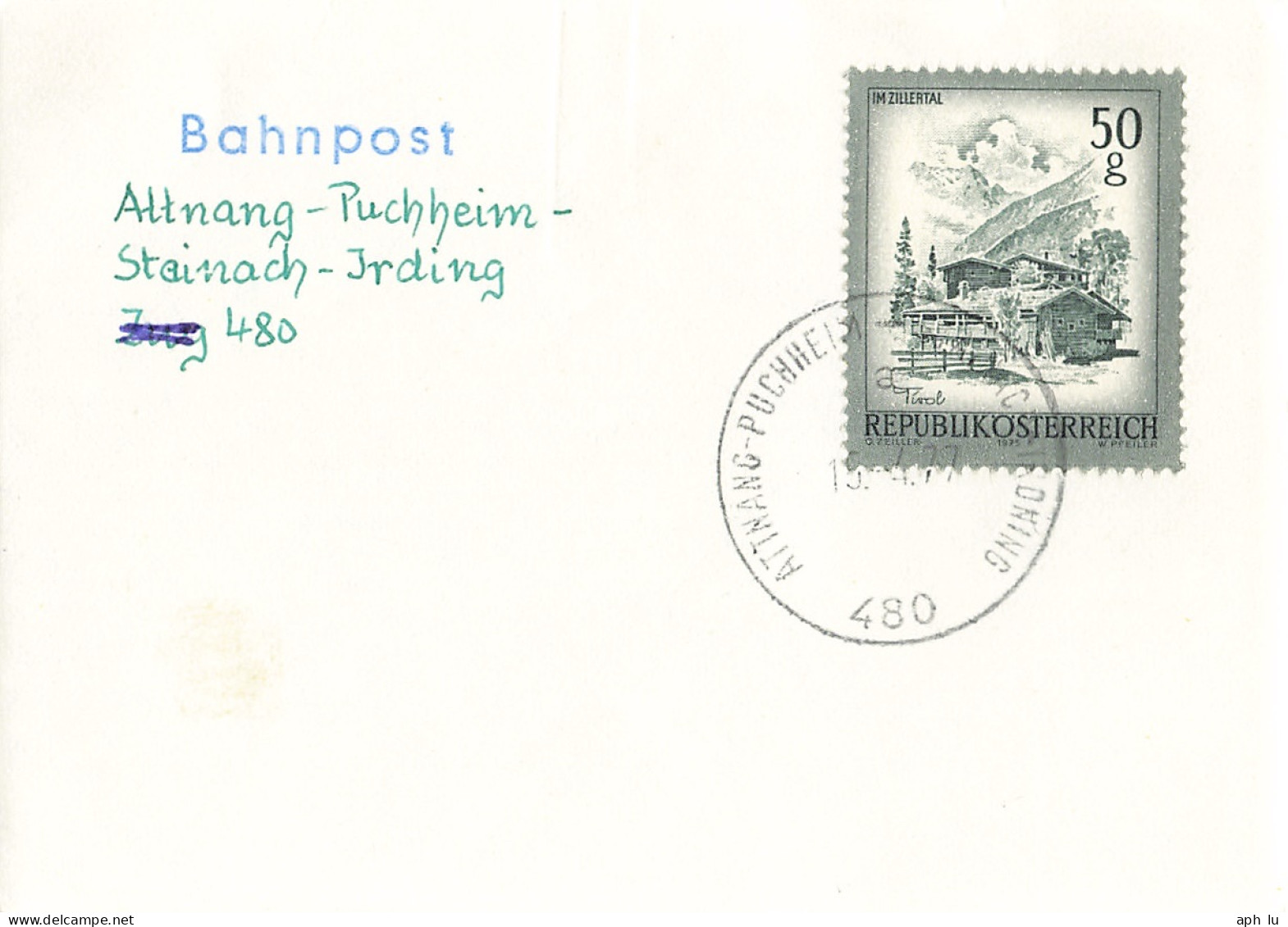 Bahnpost (R.P.O./T.P.O) Attnang-Puchheim-Stainach-Irding [Ausschnitt] (AD3101) - Cartas & Documentos