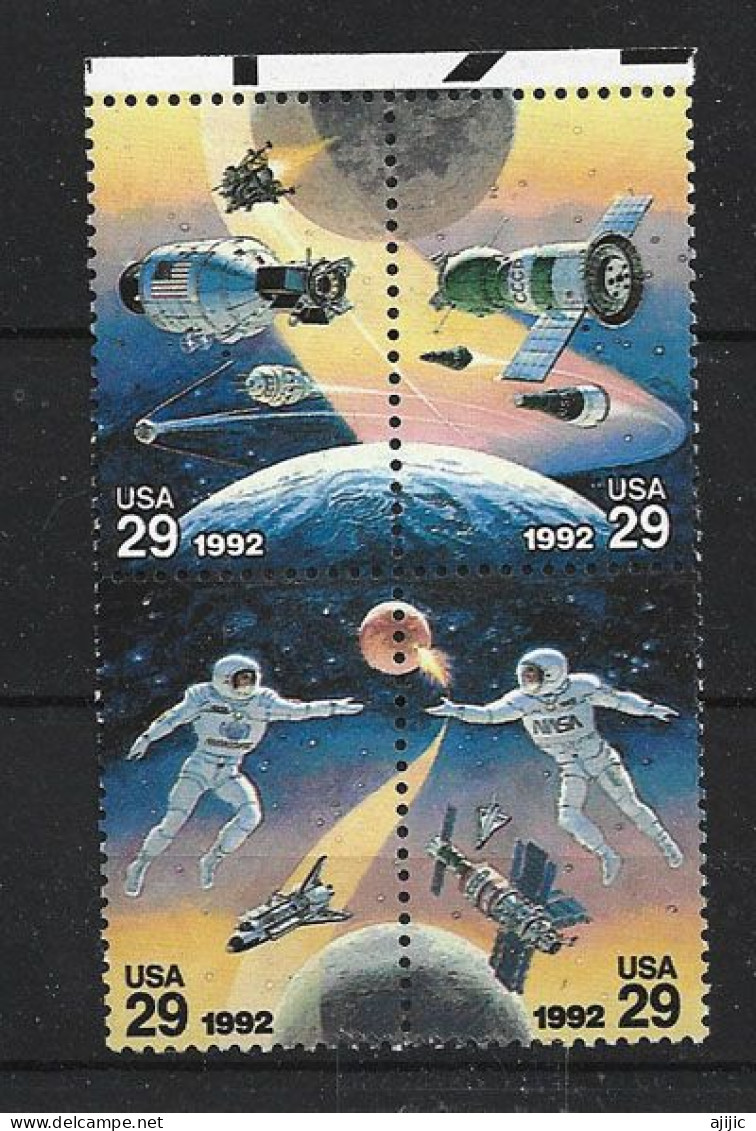 USA. La Conquete De L'Espace (joint Issue USA-USSR) Bloc De 4 Neufs ** - North  America