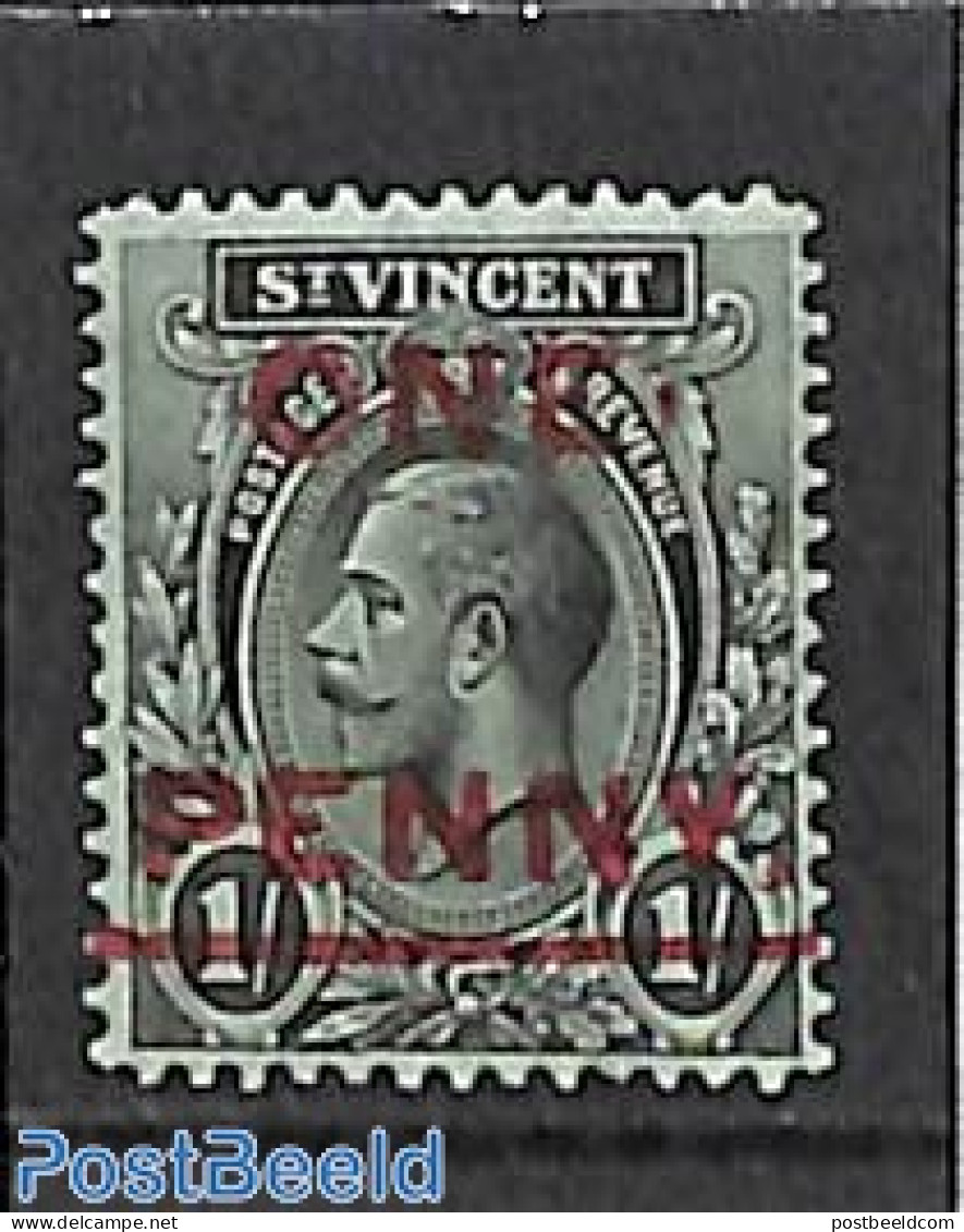 Saint Vincent 1915 Overprint 1v, Unused (hinged) - St.Vincent (1979-...)