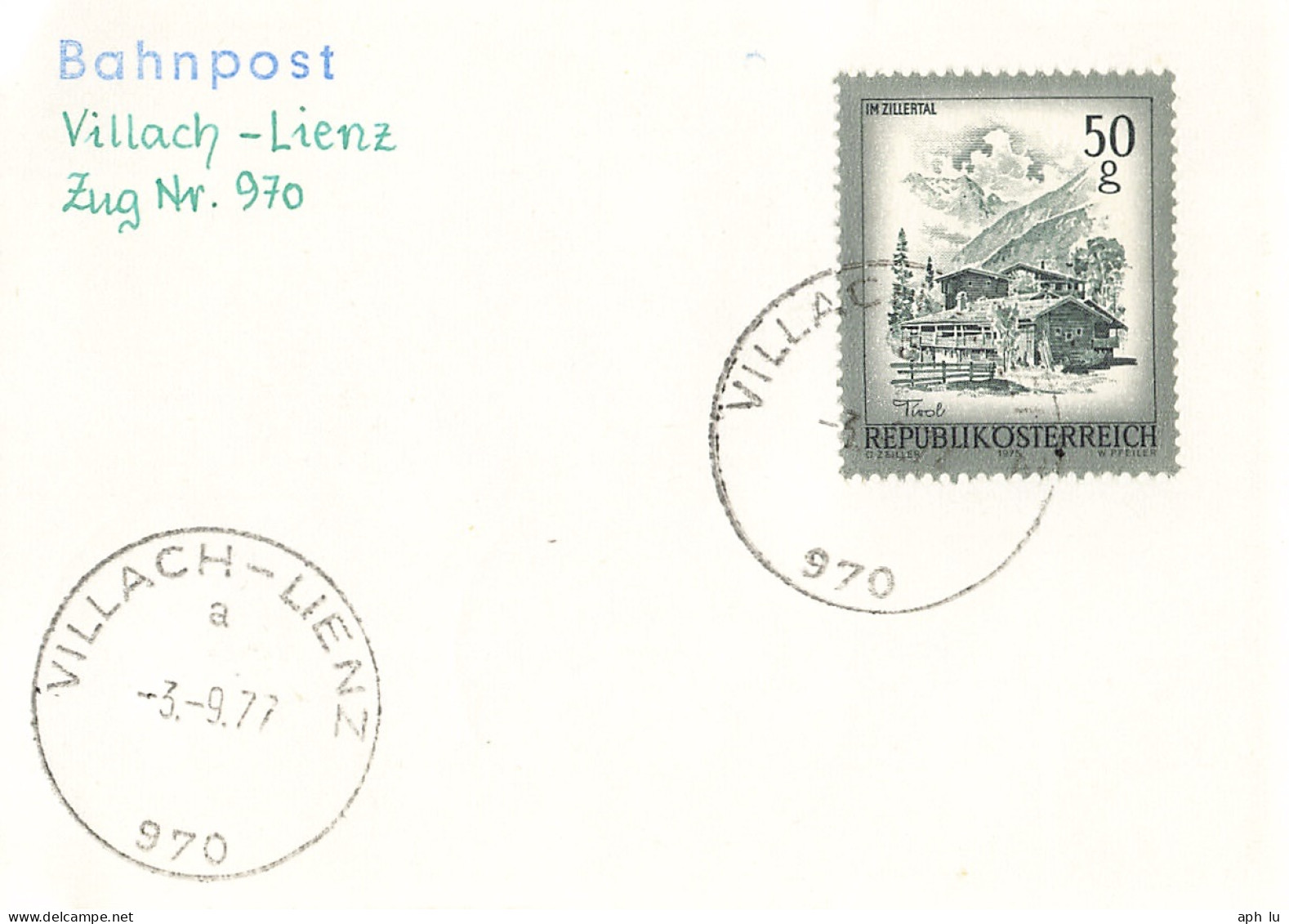 Bahnpost (R.P.O./T.P.O) Villach-Lienz [Ausschnitt] (AD3103) - Storia Postale