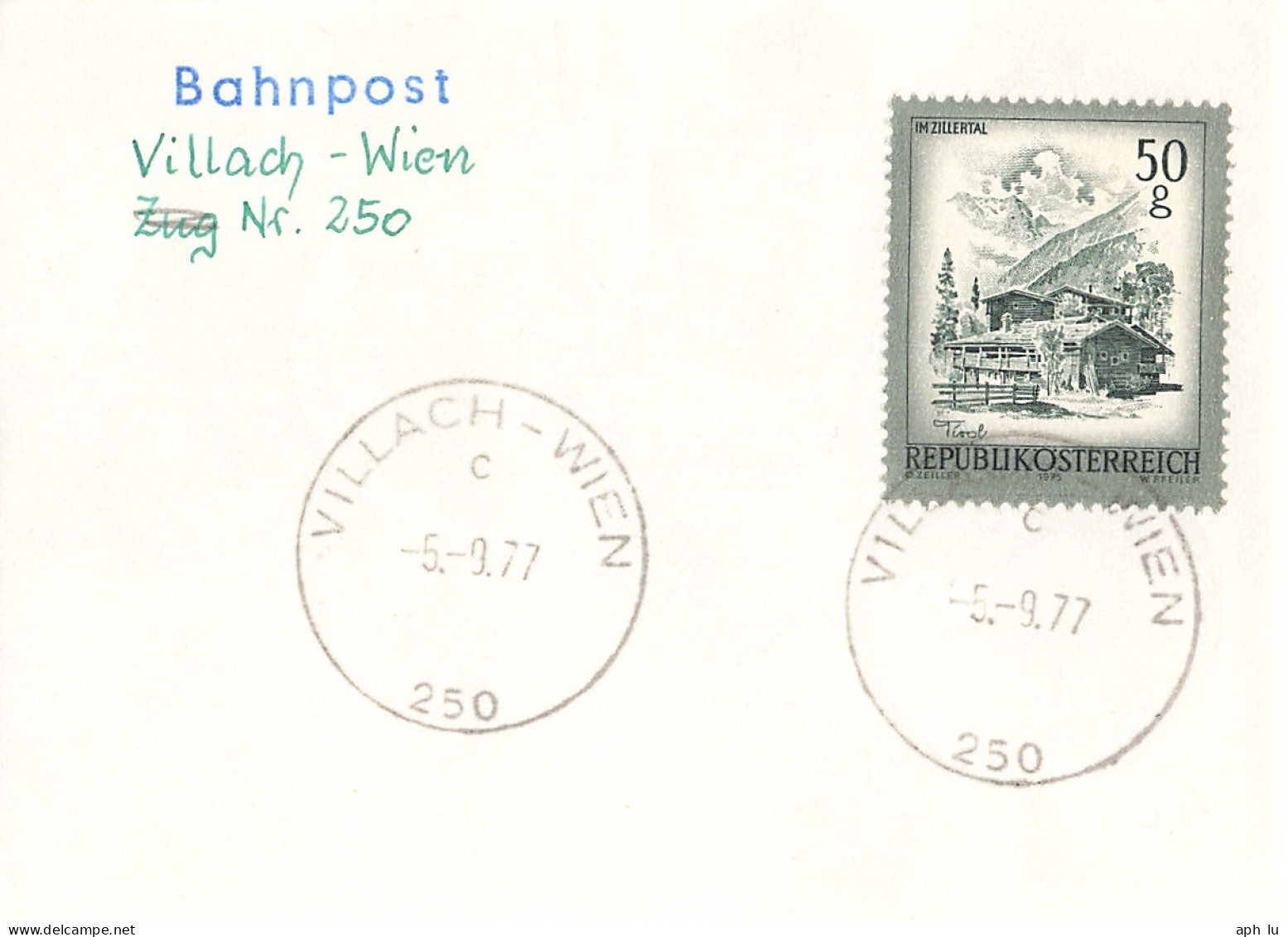 Bahnpost (R.P.O./T.P.O) Villach-Wien [Ausschnitt] (AD3104) - Storia Postale