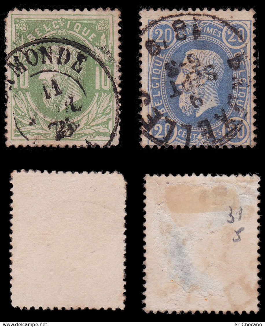 BELGIUM .1869-70.King Leopold II.Set 8 Stamps. USED - 1869-1888 Lion Couché