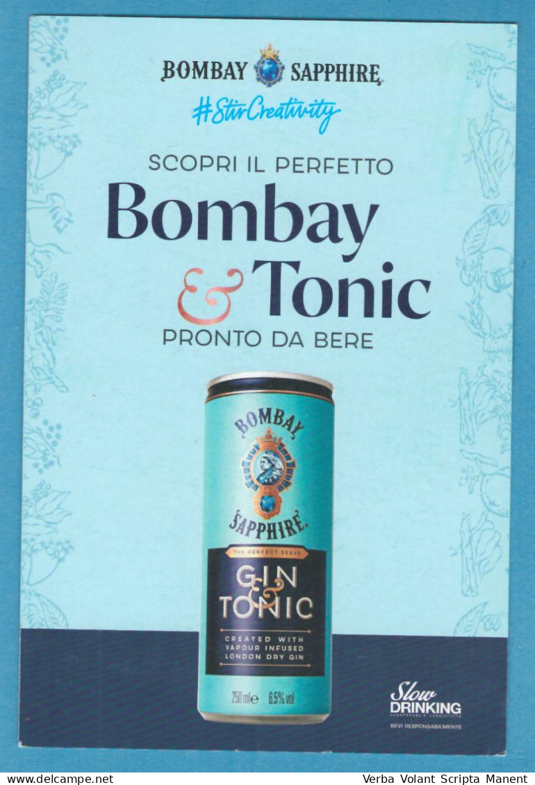 Z-0803 * Advertising Card BOMBAY SAPPHIRE Gin & Tonic - Alcohols