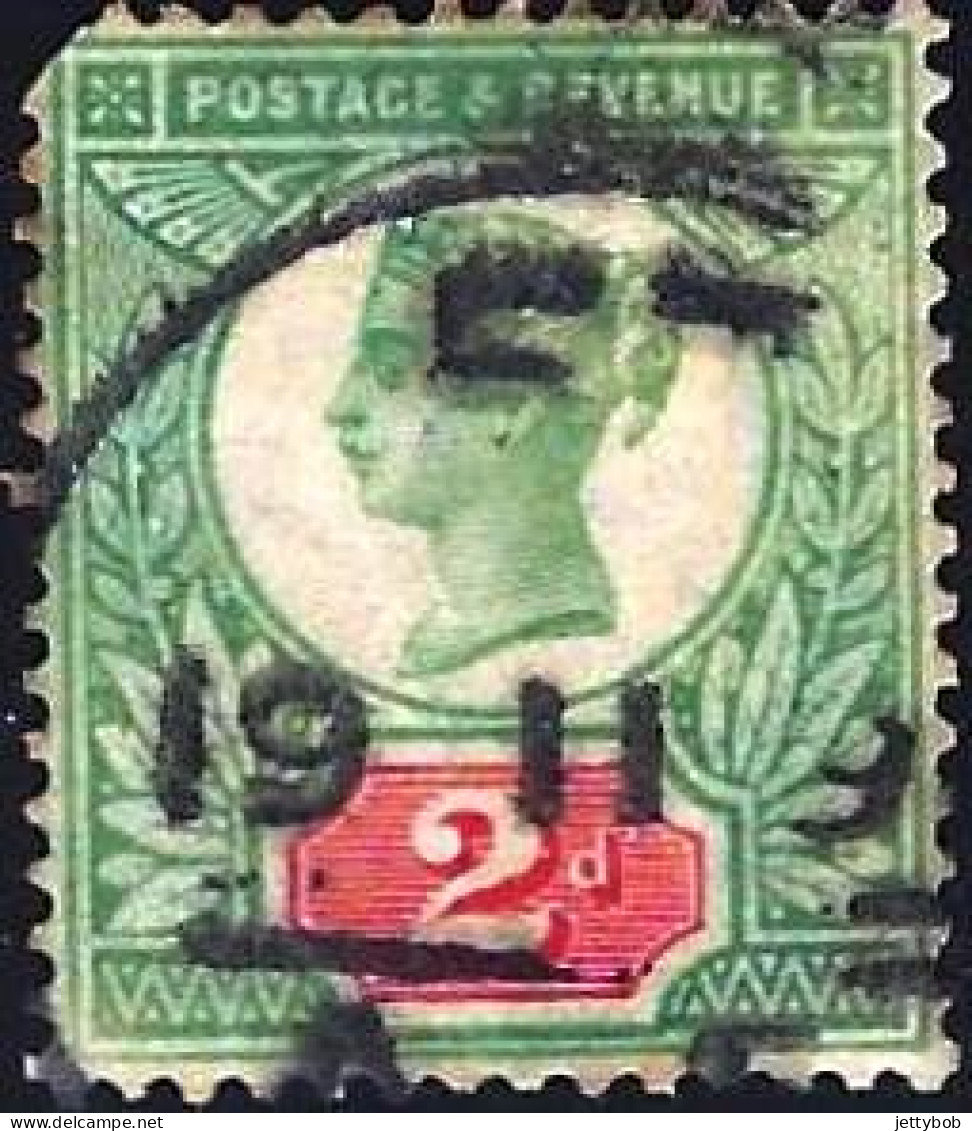 GB 1887 QV Jubilee 2d Green+scarlet Used - Gebraucht