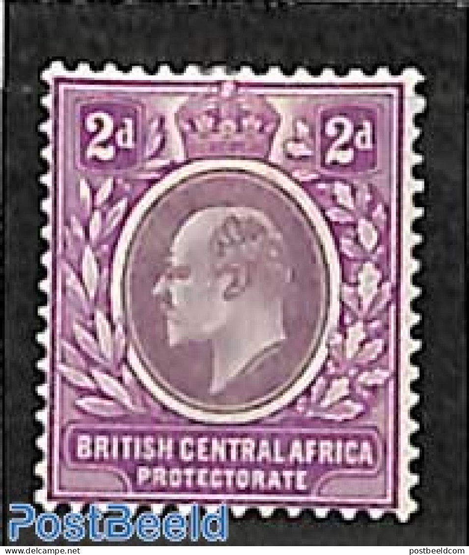 Nyasaland 1903 B.C.A., 2d, WM Crown-CA, Stamp Out Of Set, Unused (hinged) - Nyassaland (1907-1953)