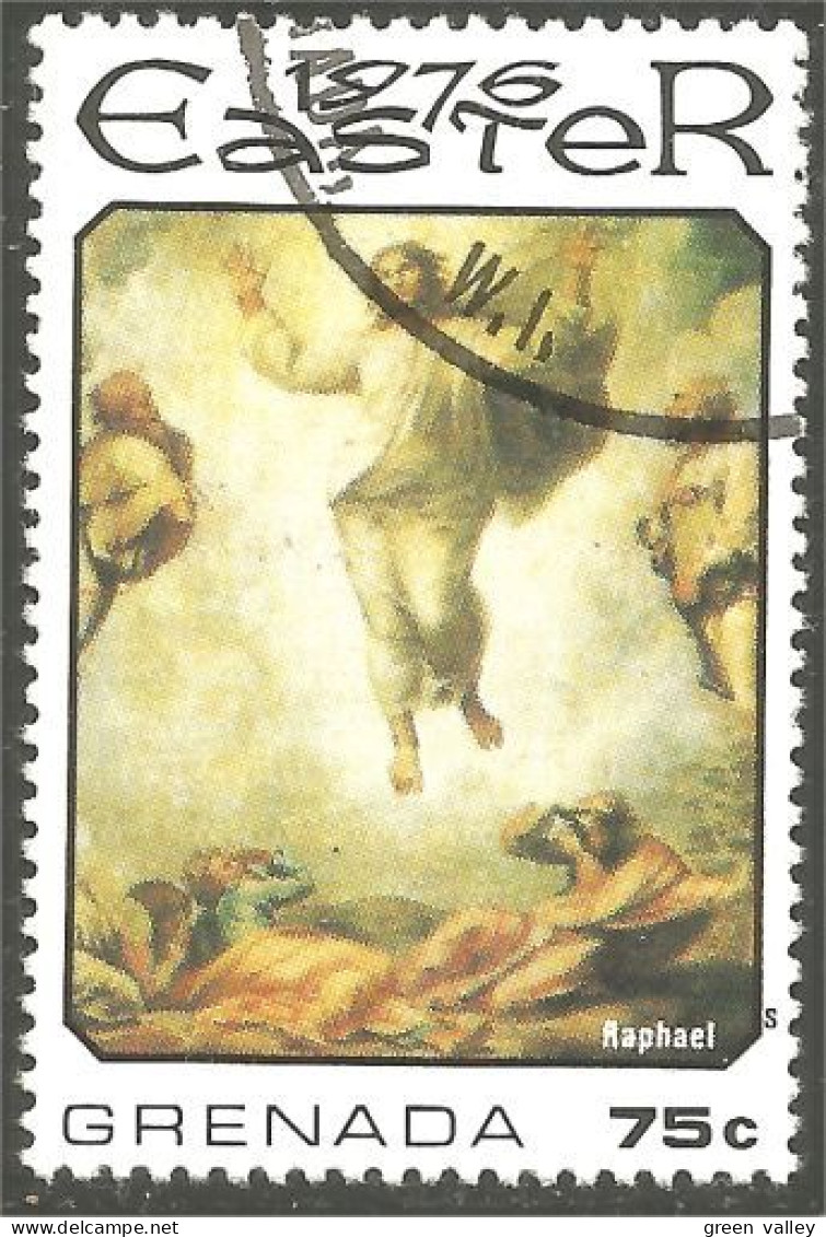 XW01-2855 Grenada Easter Pâques Tableau Raphael Painting Ange Angel - Religión