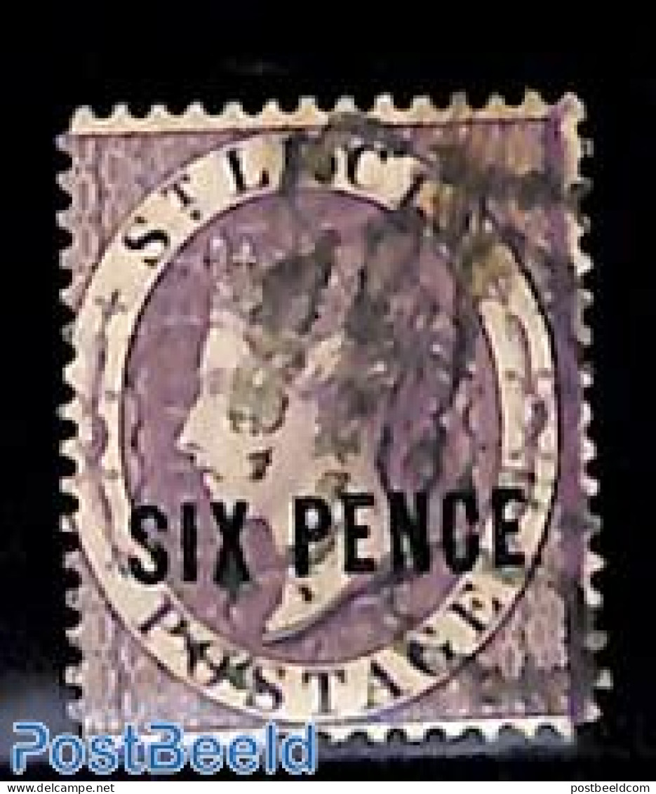 Saint Lucia 1884 SIX PENCE, Used, Used Stamps - St.Lucia (1979-...)