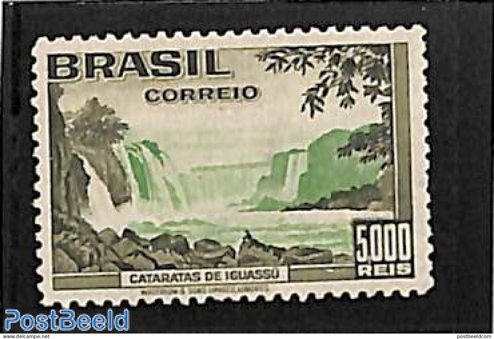 Brazil 1937 5000R, Stamp Out Of Set, Unused (hinged), Nature - Various - Water, Dams & Falls - Tourism - Nuevos