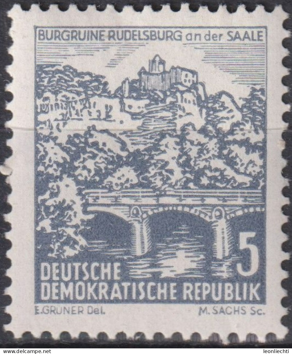 1961 DDR, ** Mi:DD 835 Yt:DD 529A, Ruine Der Rudelsburg An Der Saale - Schlösser U. Burgen