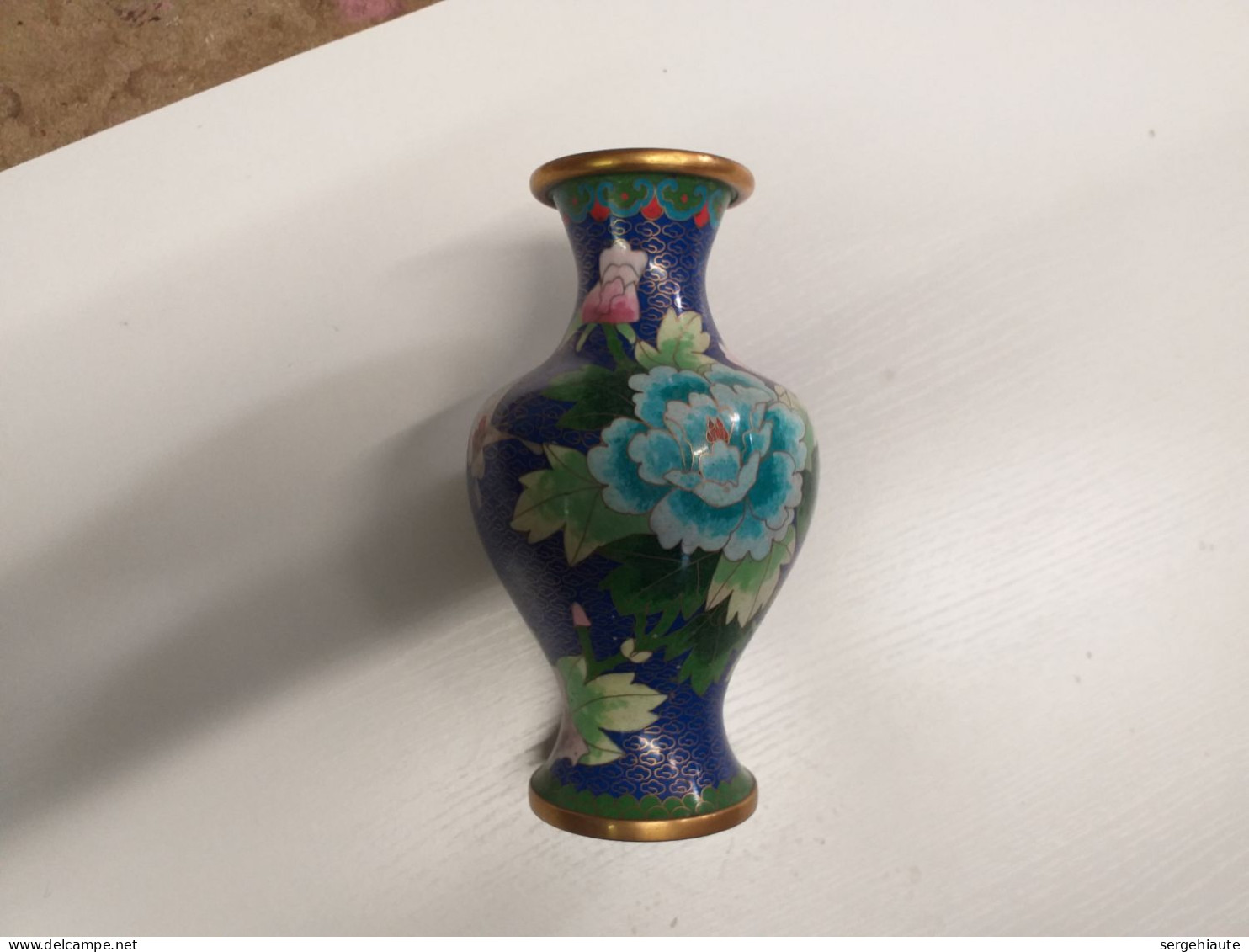 Ancien Vase émail Cloisonné, Emaux , Asiatique, Vingtième Siècle. - Vazen