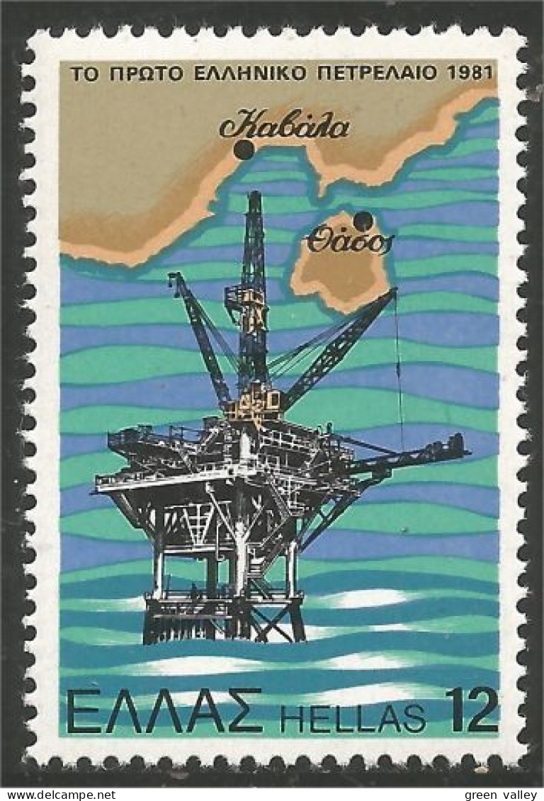 458 Greece Oil Rig Carte Thassos Map Plateforme Pétrole MNH ** Neuf SC (GRC-67) - Erdöl