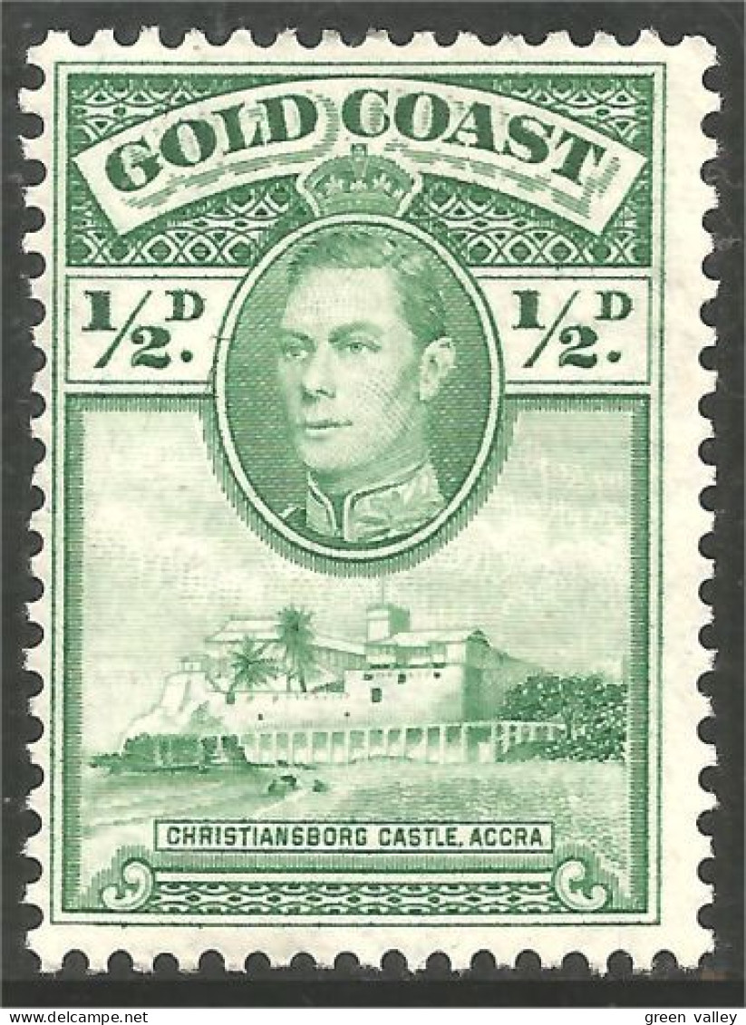 456 Gold Coast 1938 Chateau Christiansborg Castle George VI MH * Neuf (GOL-25) - Costa D'Oro (...-1957)