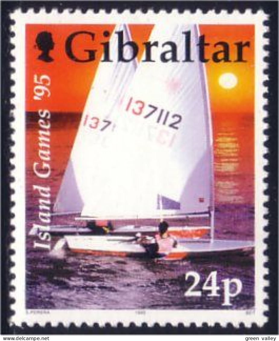 452 Gibraltar Voilier Sailing Ship Voile Sail Segel MNH ** Neuf SC (GIB-36) - Voile