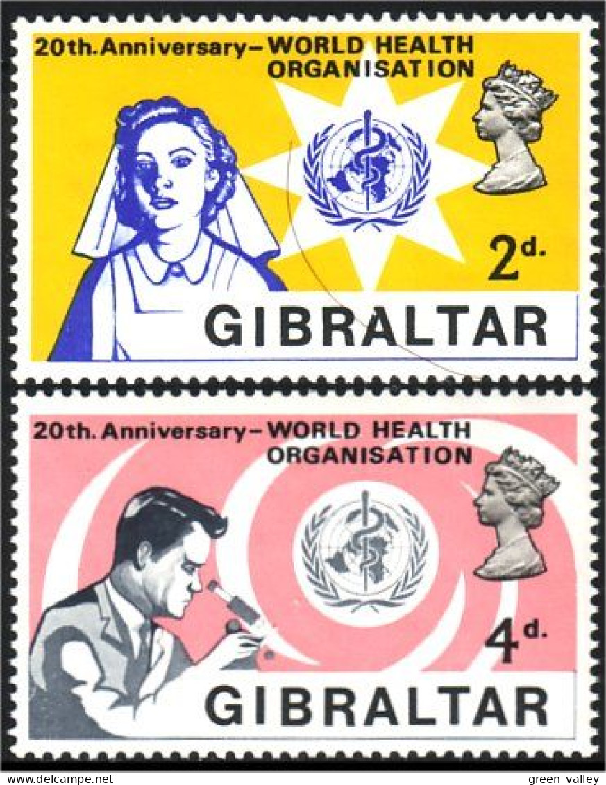 452 Gibraltar Nurse WHO Infirmiere OMS Microscope MNH ** Neuf SC (GIB-21) - Médecine