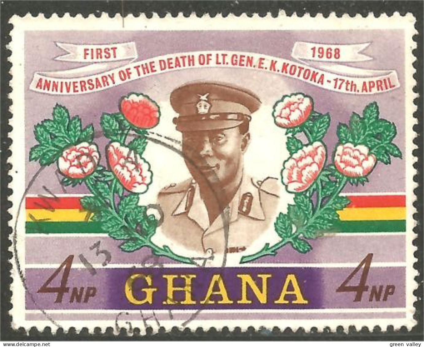 450 Ghana General Kotoka Rose Roses (GHA-173) - Ghana (1957-...)
