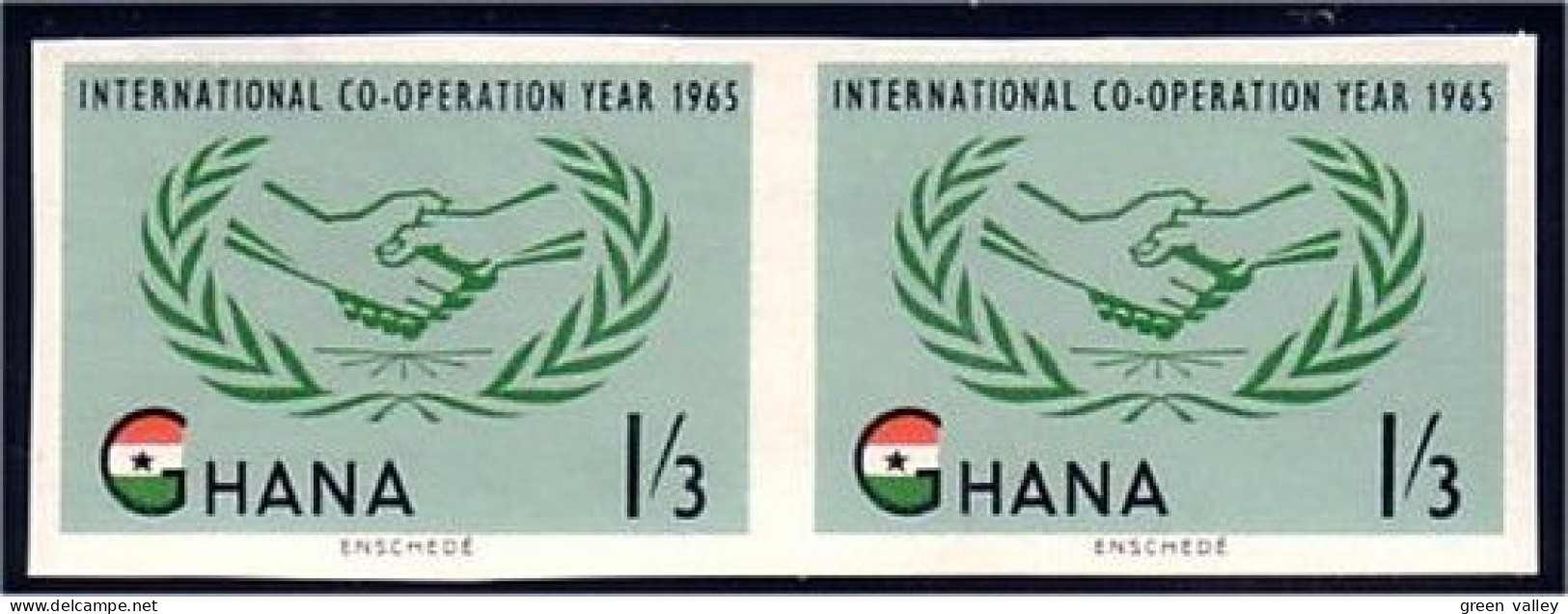 450 Ghana Cooperation Pair Non Dentele Imperforate MNH ** Neuf SC (GHA-117) - Ghana (1957-...)