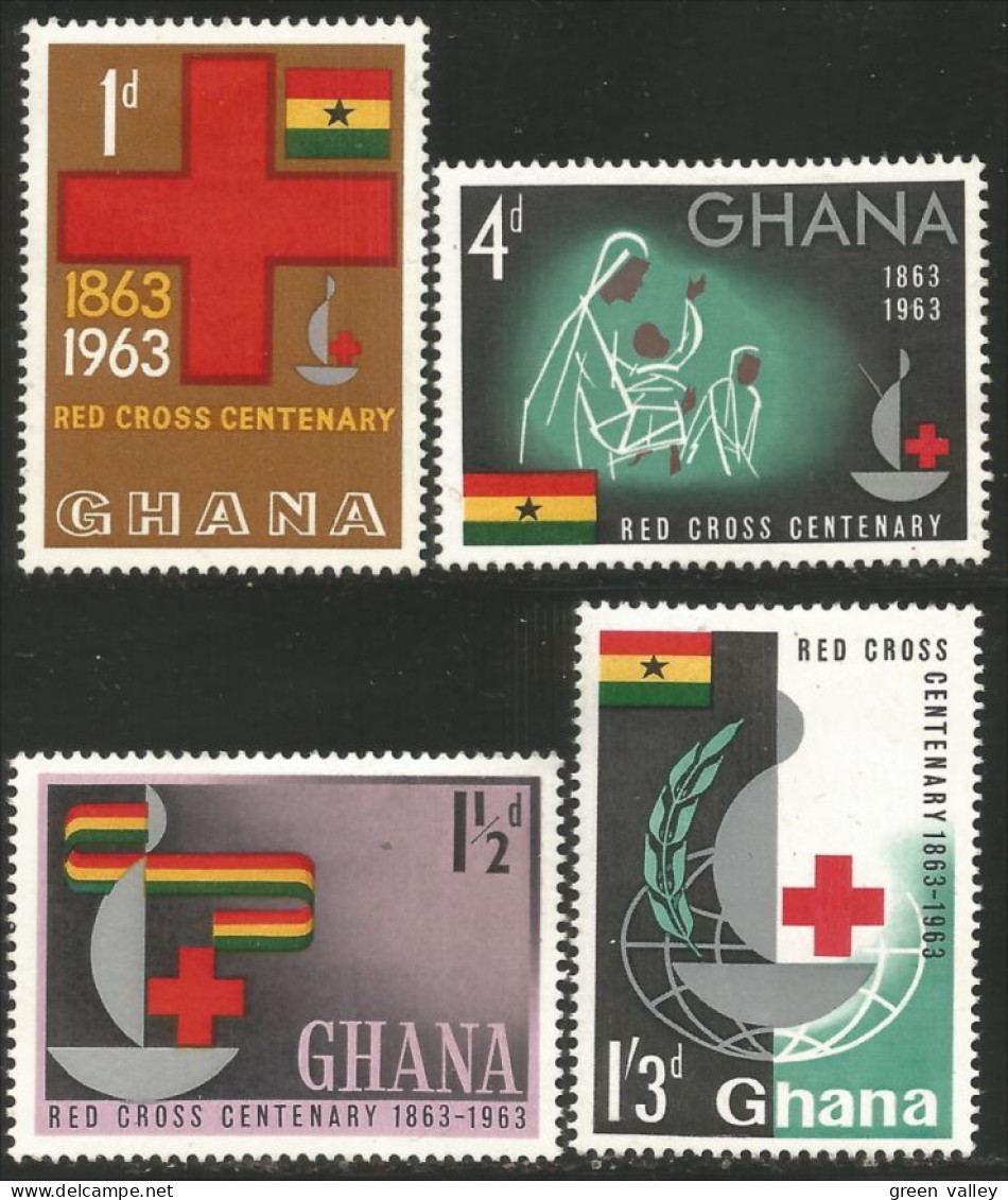 450 Ghana 1963 Centennaire Croix Rouge Red Cross Centenary Rotkreuze MH * Neuf (GHA-128) - Médecine