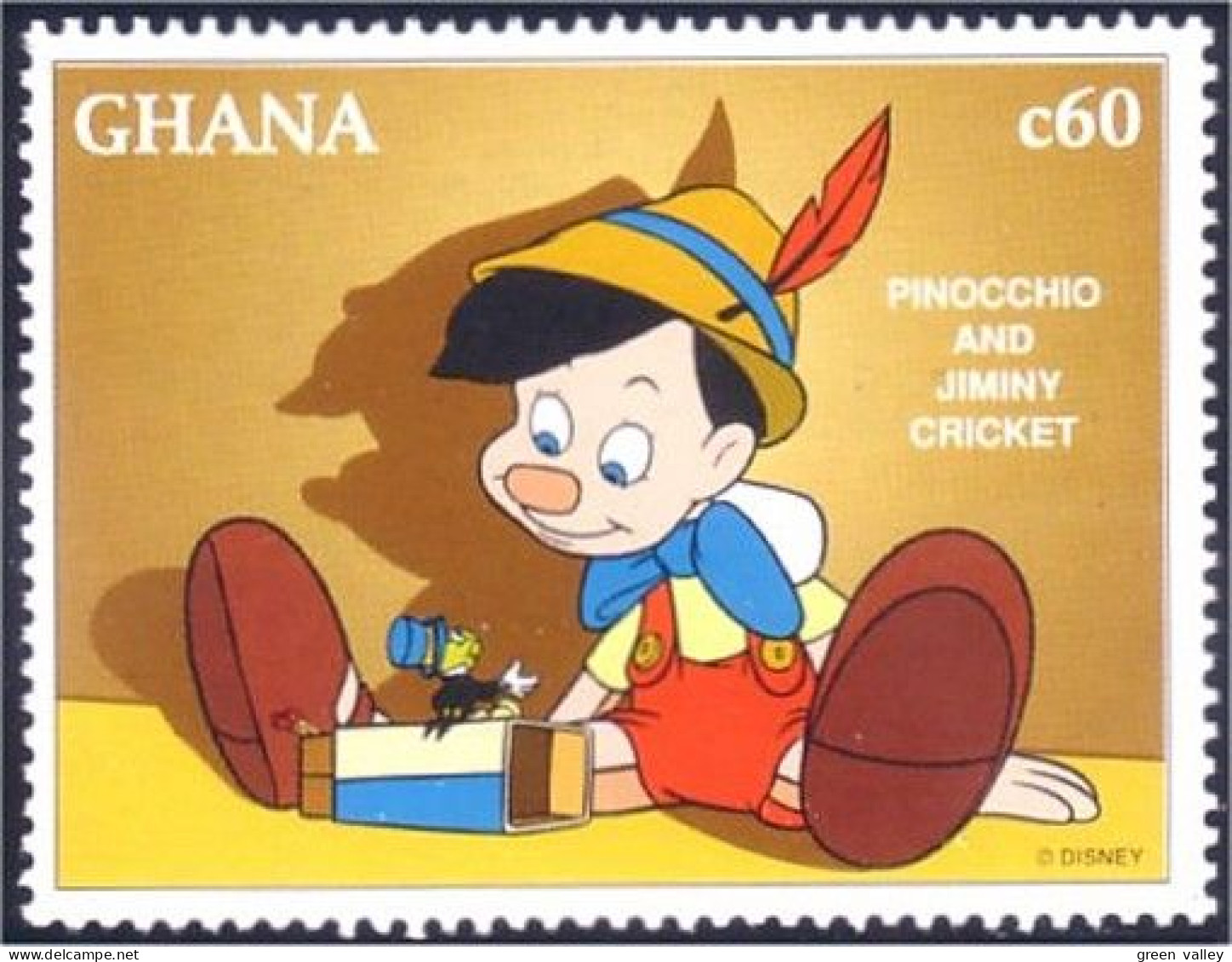 450 Ghana Disney Movie Pinocchio Jimini Cricket MNH ** Neuf SC (GHA-112) - Ghana (1957-...)