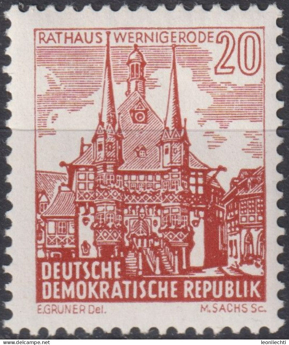 1961 DDR, ** Mi:DD 837 Yt:DD 530A, Rathaus, Wernigerode - Otros & Sin Clasificación