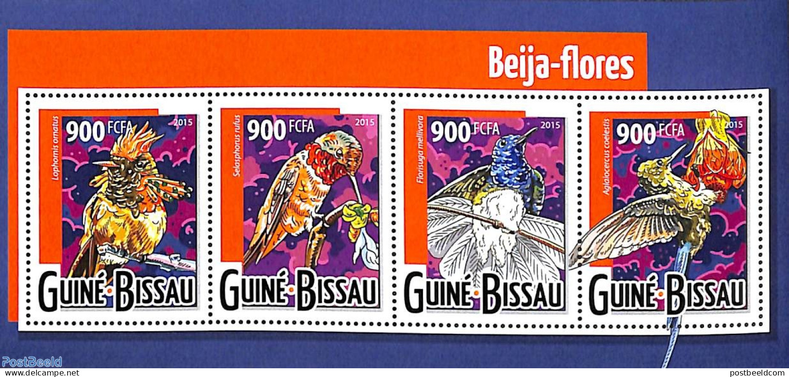 Guinea Bissau 2015 Hummingbirds 4v M/s, Mint NH, Nature - Birds - Hummingbirds - Guinea-Bissau