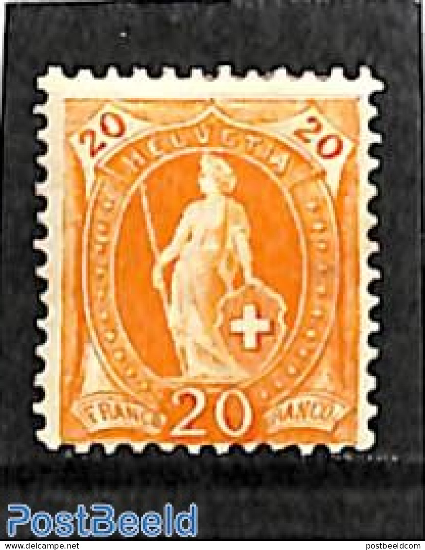 Switzerland 1882 20c, Perf. 11.5:12, Stamp Out Of Set, Unused (hinged) - Unused Stamps