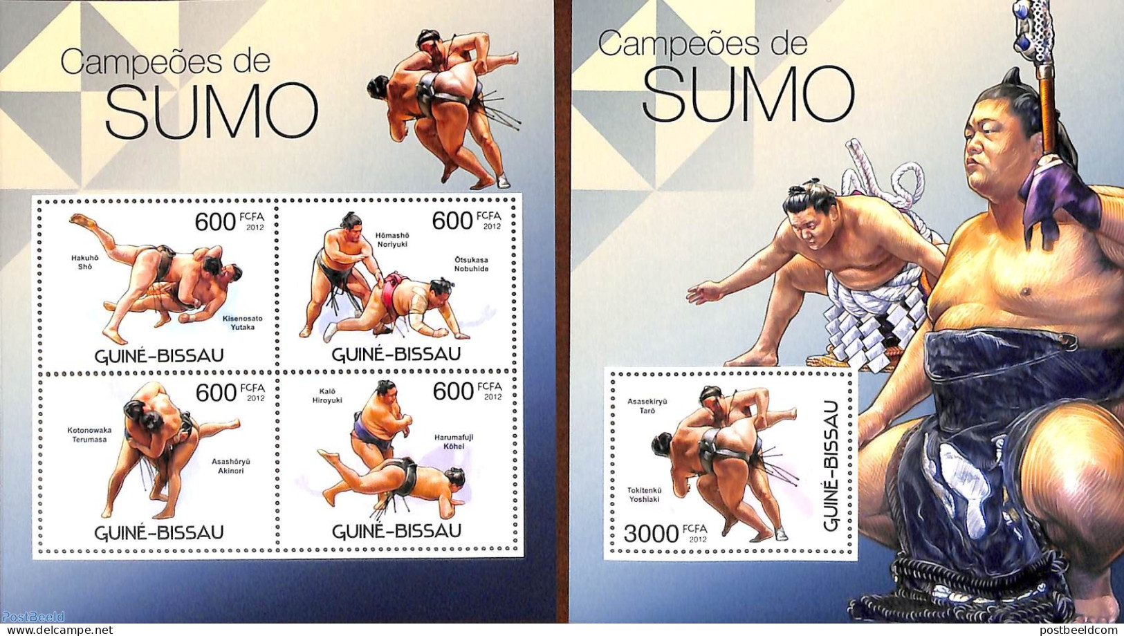 Guinea Bissau 2012 Sumo Wrestlers 2 S/s, Mint NH, Sport - Sport (other And Mixed) - Guinea-Bissau