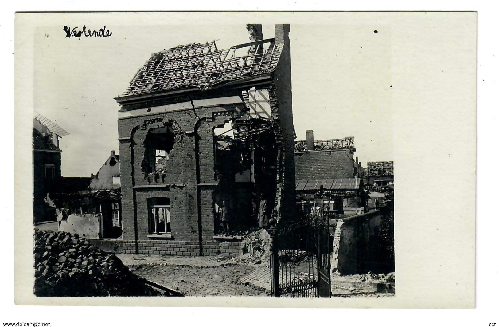 Westende FOTOKAART Vernielingen In Centrumstraat Tijdens De Eerste Wereldoorlog - Westende