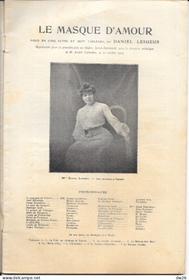 Revue L'Illustration Théâtrale N° 18 (Novembre 1905) Théâtre: Pièce En 5 Actes Le Masque D'Amour Par Daniel Lesueur - French Authors