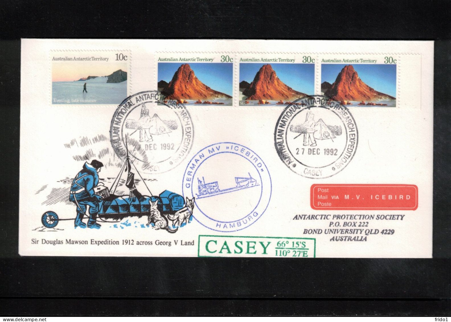 Australian Antarctic Territory 1992 Antarctica Base Casey - Ship Icebird Interesting Cover - Navires & Brise-glace