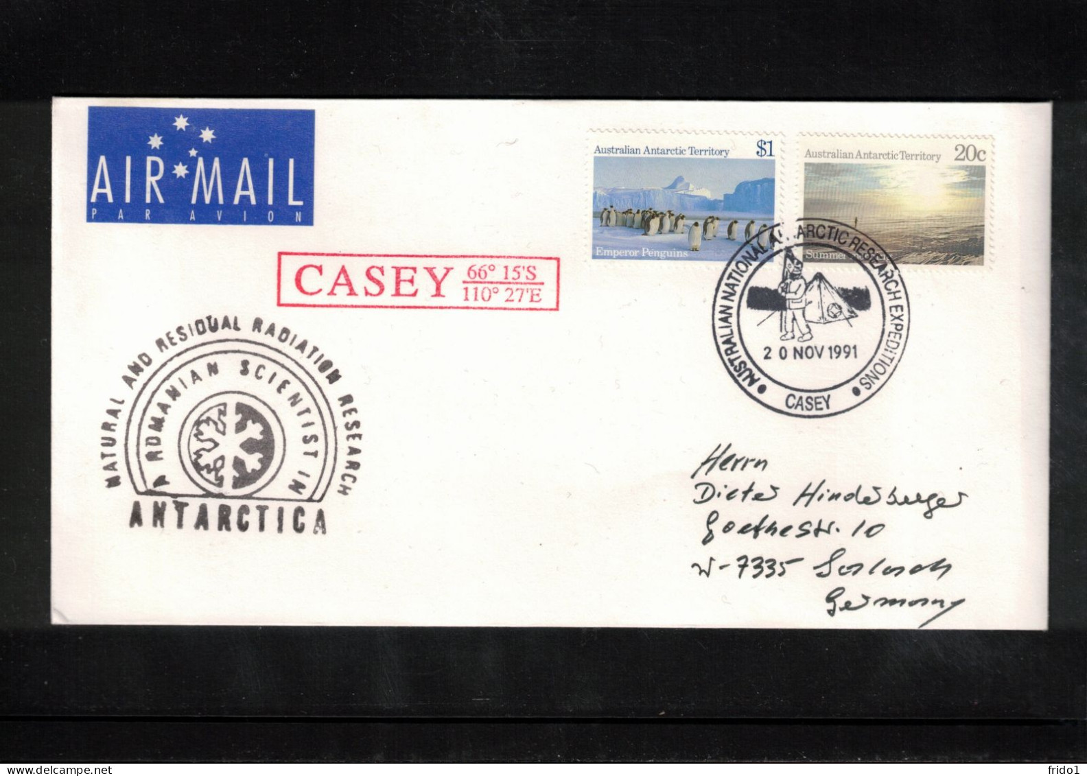 Australian Antarctic Territory 1991 Antarctica - Base Casey Natural And Residual Radiation Research Interesting Cover - Onderzoeksstations