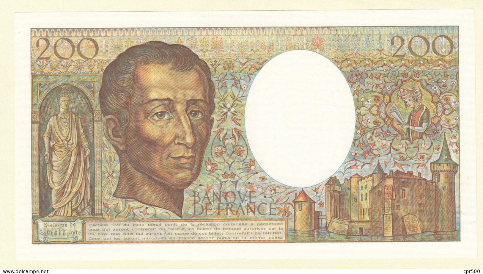 200 Francs MONTESQUIEU FRANCE Type 1981 F.70.01 SPL - 200 F 1981-1994 ''Montesquieu''