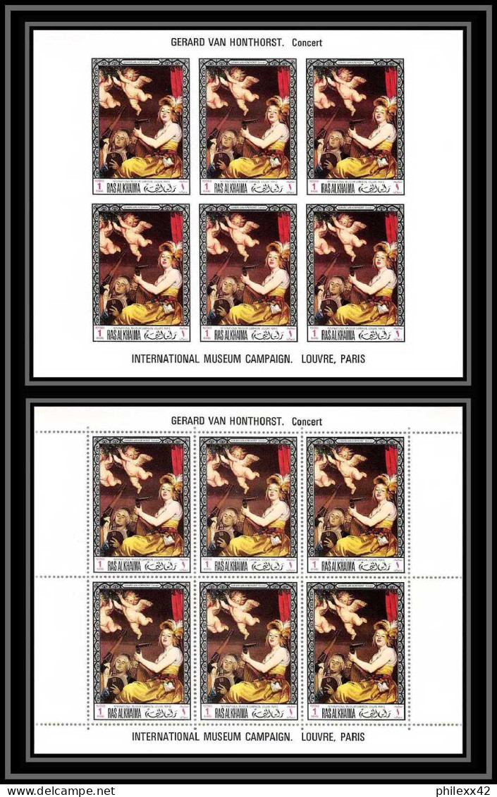 533k Ras Al Khaima MNH ** N° 240 A / B Van Honthorst (painting) Feuilles (sheets) Non Dentelé (Imperf) - Sonstige & Ohne Zuordnung