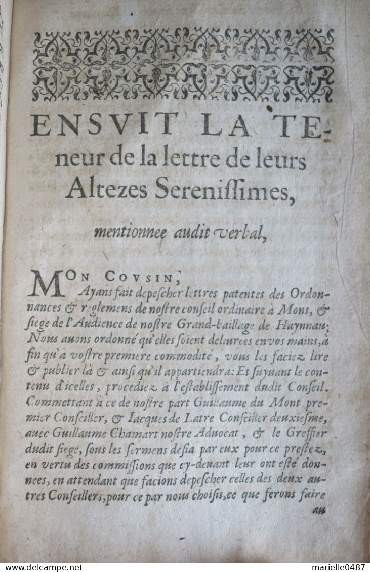 HAINAUT - Edition De Mons 1624 Les Chartes Nouvelles Du Pays Et Comté De Haynnau - Ante 18imo Secolo