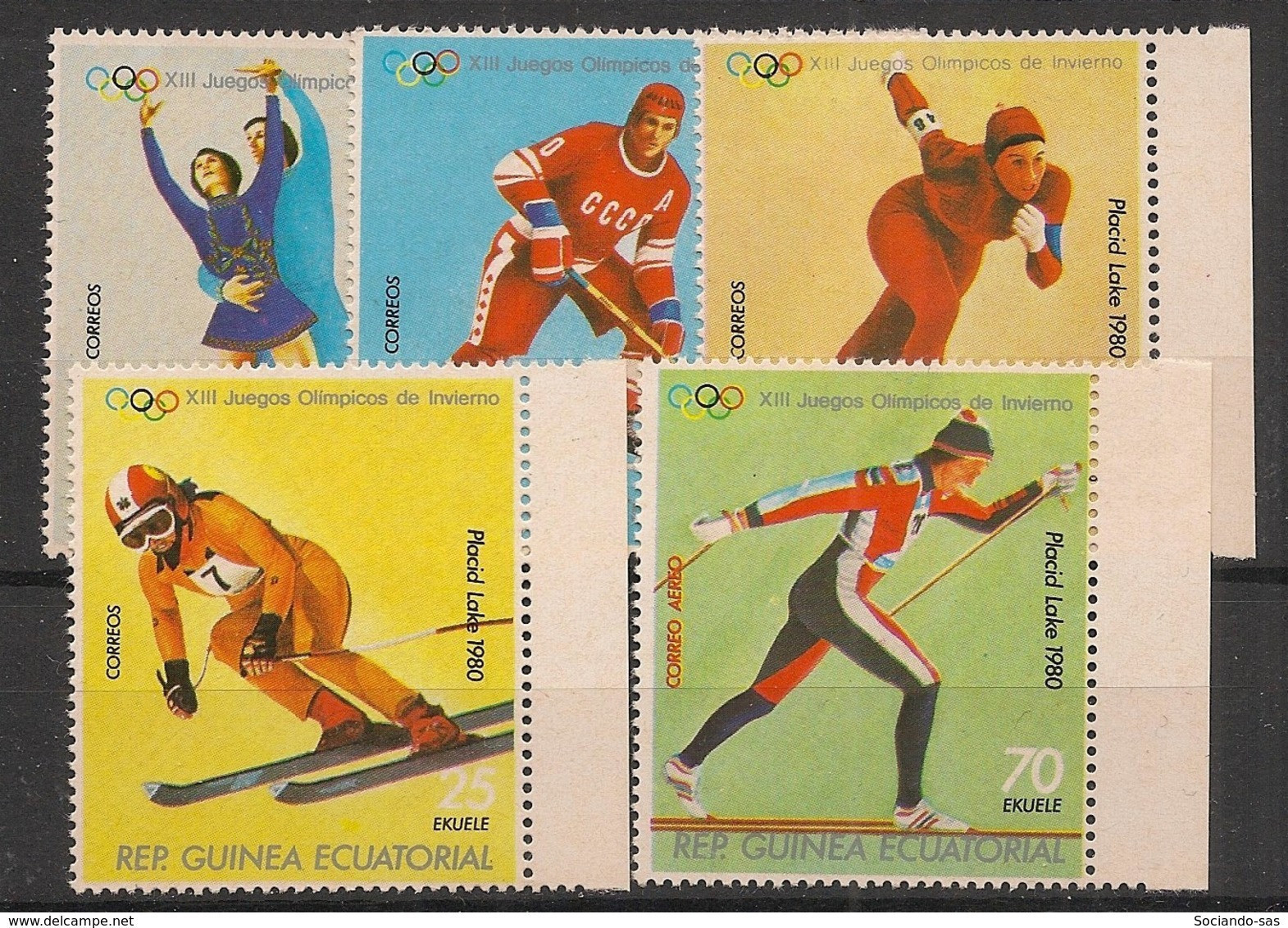 GUINEA ECUATORIAL - 1978 - N°Mi. 1308 à 1312 - Lake Placid / Olympics - Neuf Luxe ** / MNH / Postfrisch - Winter 1980: Lake Placid