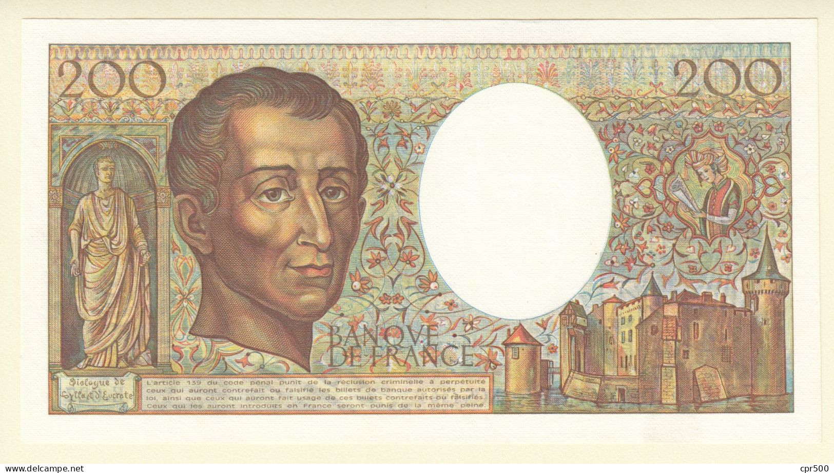 200 Francs MONTESQUIEU FRANCE Type 1981 F.70.05 Pr.NEUF - 200 F 1981-1994 ''Montesquieu''