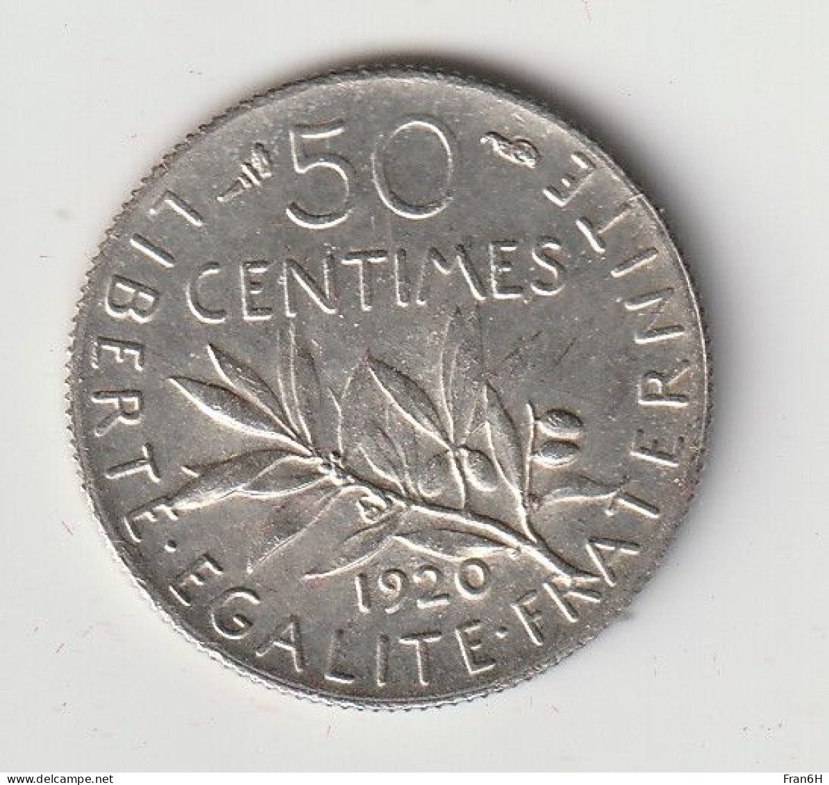 Semeuse 50c Argent 1920- Silver - 1/2 F - - 50 Centimes