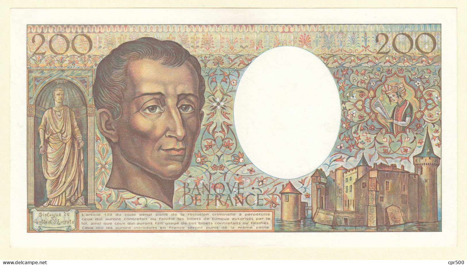 200 Francs MONTESQUIEU FRANCE Type 1981 F.70.06 Pr.NEUF - 200 F 1981-1994 ''Montesquieu''