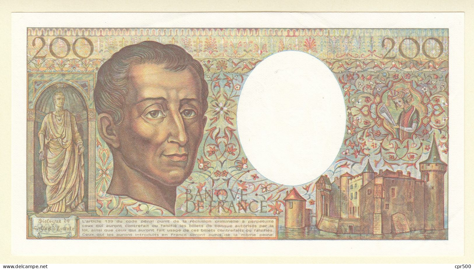 200 Francs MONTESQUIEU FRANCE Type 1981 F.70.09 SPL - 200 F 1981-1994 ''Montesquieu''