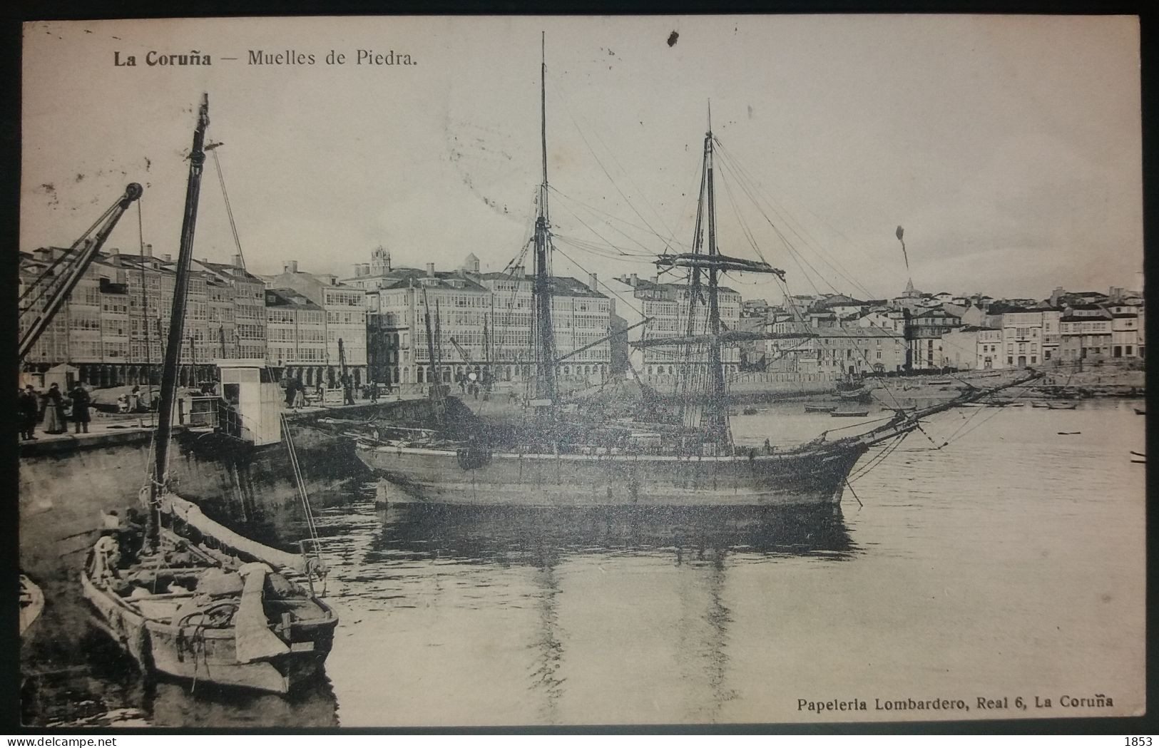 LA CORUÑA - MUELLES DE PIEDRA - HISTORIA POSTAL - PAQUETE - La Coruña