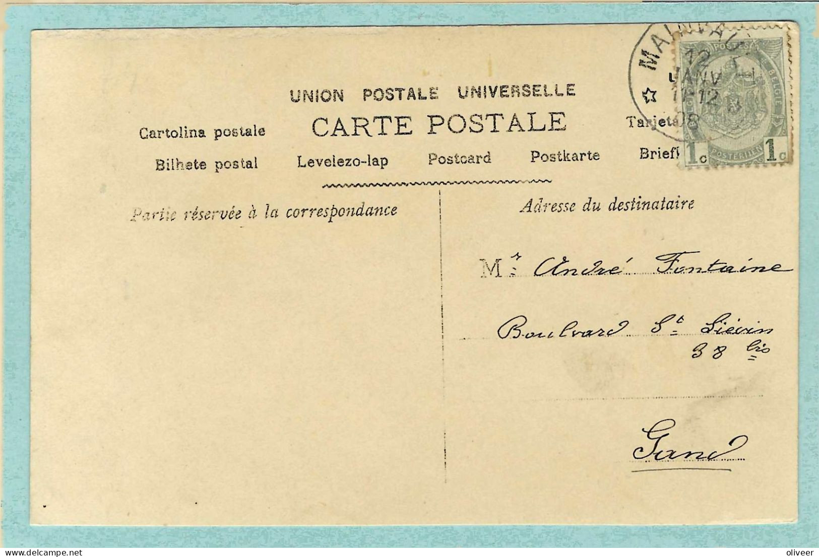 Postkaart Met Sterstempel MAINVAULT - 1908 - Postmarks With Stars